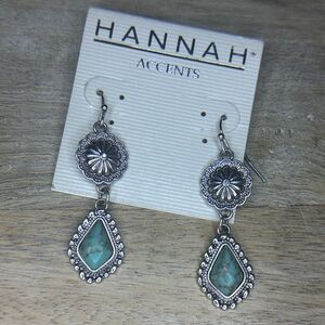 NWT Boho Silver Turquoise Dyed Stone